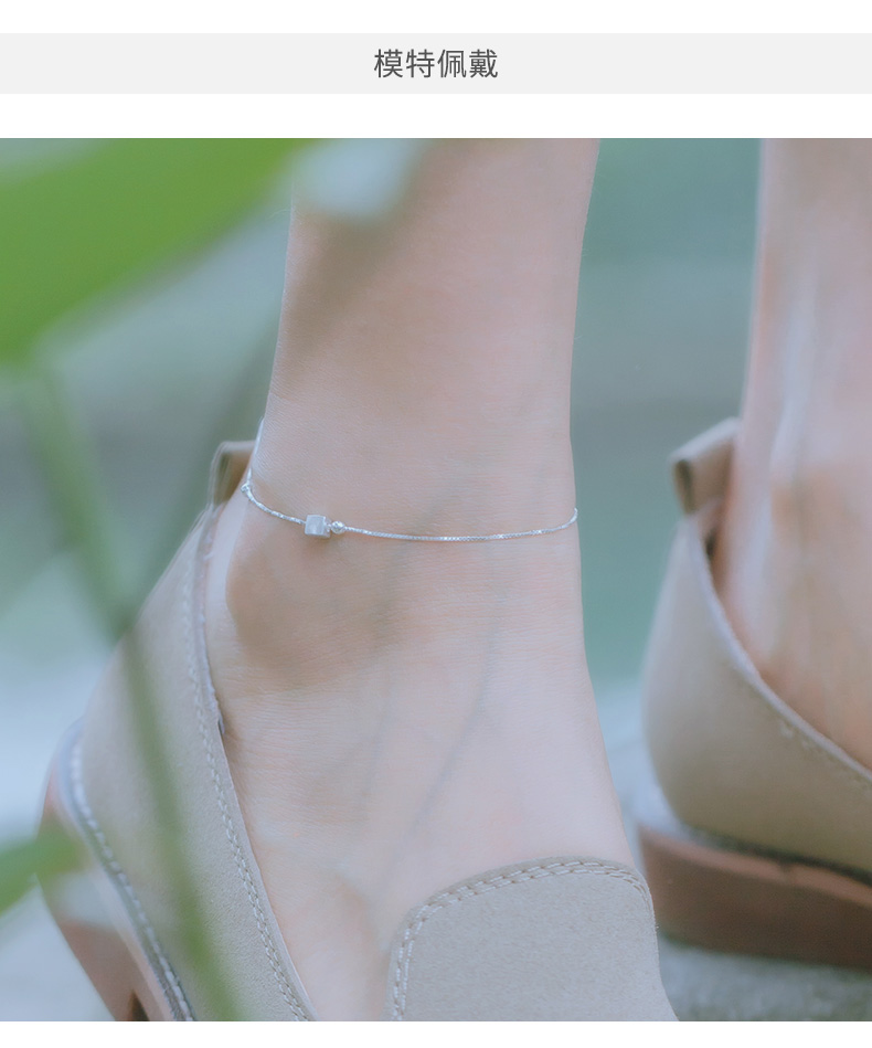 Vòng chân bạc nữ 925 sterling phiên bản mới Hàn Quốc của chàng sinh viên đơn giản Sen cá tính đeo vòng chân bạn gái dây chuyền mắt cá chân gợi cảm lắc chân nữ thủ công