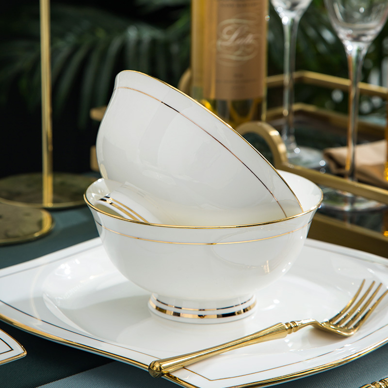Ipads bowls up phnom penh dish suit household jingdezhen ceramic tableware creative contracted Europe type bowl plate combination of kunlun
