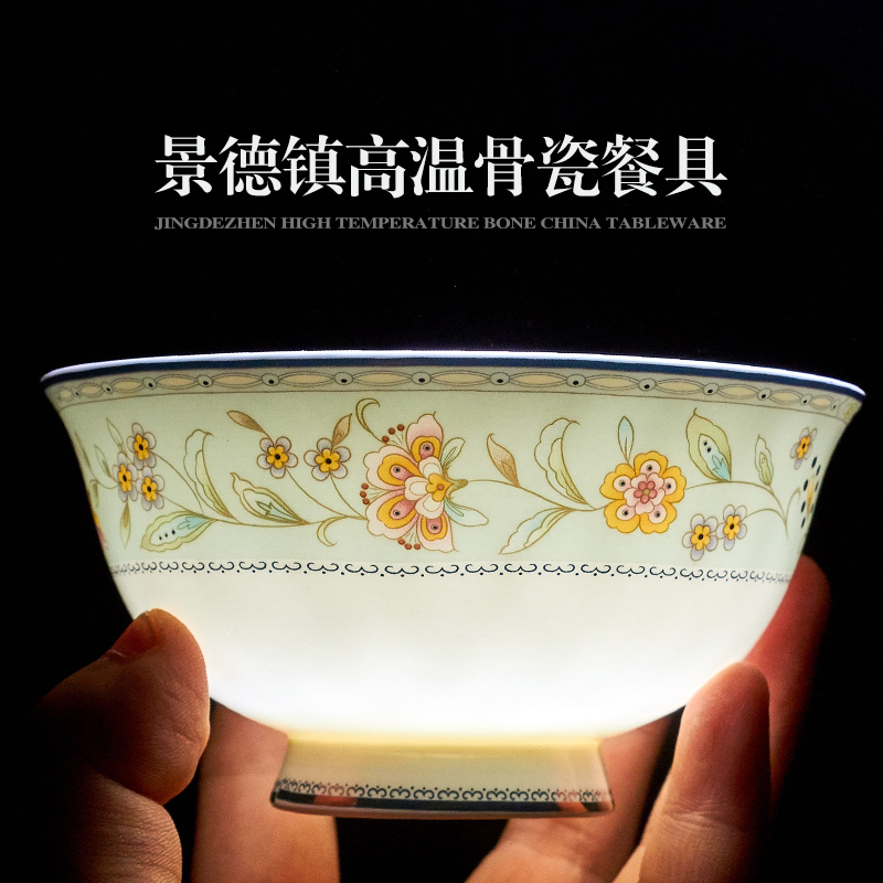 The dishes suit Chinese style household jingdezhen European - style ipads porcelain tableware ceramics dishes chopsticks dish of fresh and creative gifts