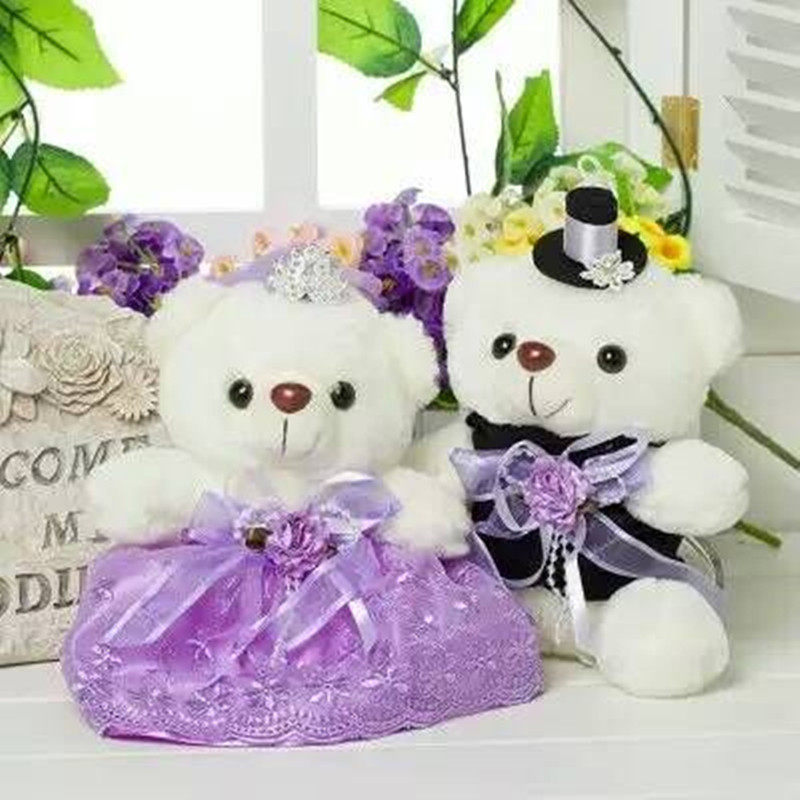 Wedding bear doll couple doll wedding car bear press doll head wedding dress bear wedding plush bear