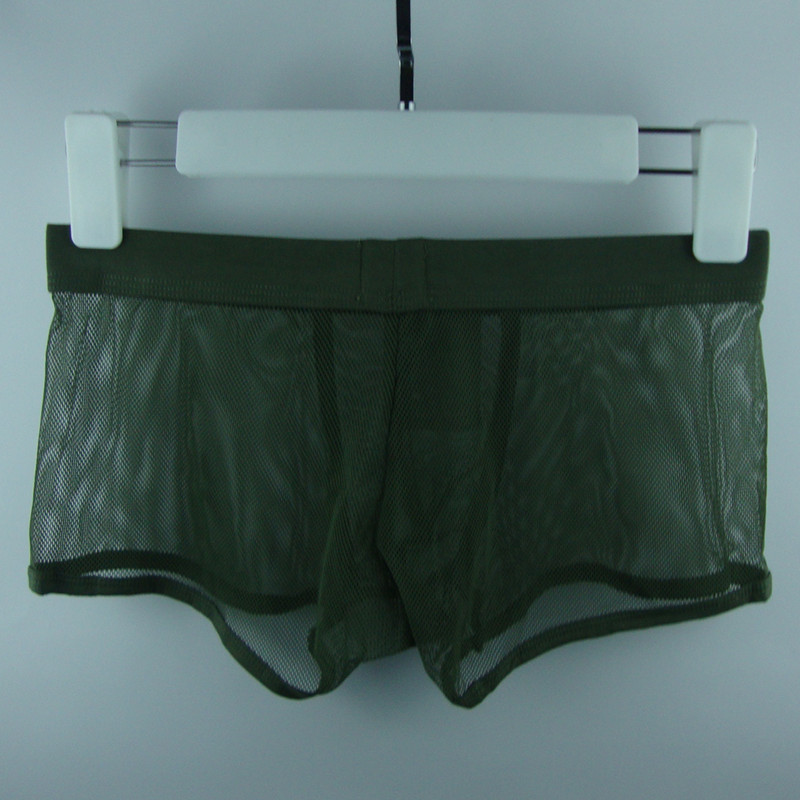 Quần lưới nam gạc trong suốt đồ lót siêu mỏng eo thấp gợi cảm quan điểm boxer đầu hè thanh niên thủy triều quần xì áo vú