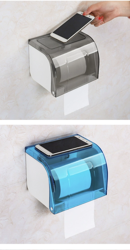Hộp giấy cuộn phòng tắm hộ gia đình treo tường punch-free sáng tạo chống thấm nước giấy vệ sinh giá treo khăn tắm giấy cuộn ống hộp đựng khăn giấy sang trọng