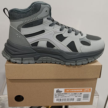 361 Women's New High-Top Cotton Shoes with Added Fur, 2025 Winter Non-Slip Leather Casual Sports Shoes 58Z546708A