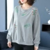 Kapok rừng mỡ mm che bụng áo len 2019 mới xuân cộng phân bón XL phụ nữ lão hóa áo giảm béo thủy triều áo phông có cổ nữ Cộng với kích thước quần áo
