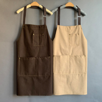 Nail women coffee shop polyester cotton waterproof apron custom logo printing fashion home men kitchen oil proof work clothes