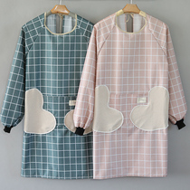 2021 new long sleeve apron womens home kitchen waterproof and greaseproof workwear Fashion Cooking Hood Adult Customisation