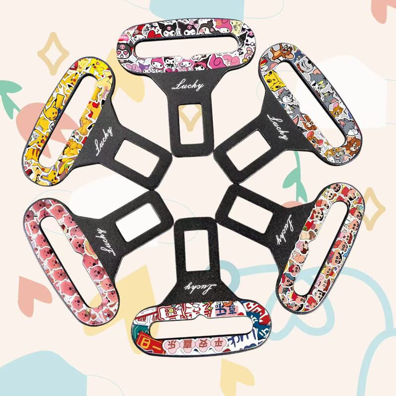 Car Seatbelt Buckle Clip Cute Cartoon Co-Driver Replacement Buckle No Sound Front and Rear Seats