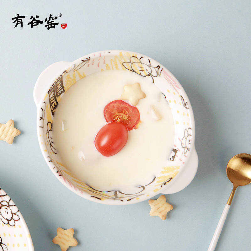 With Japanese cartoon children tableware ceramics valley up uniform price dishes soup plate deep dish plate