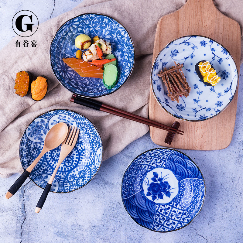 Have valley up plates imported from Japan plate FanPan LIDS, Japanese and wind porcelain tableware porcelain tableware to use 16.5
