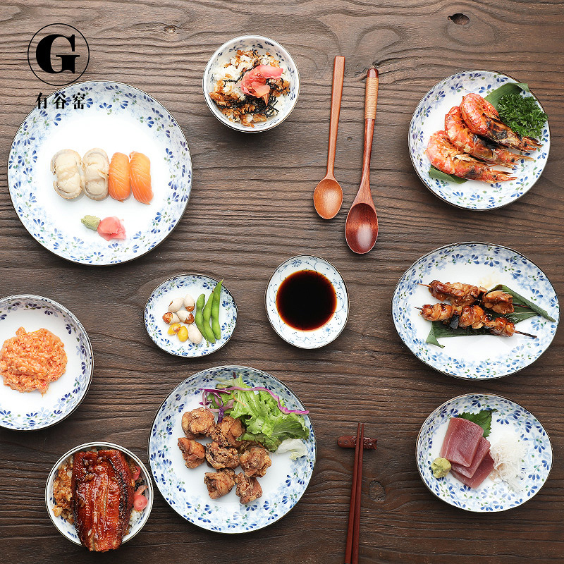 Have imported from Japan small valley up bluetooth series ceramic tableware household rice bowls rainbow such as bowl dishes and wind small and pure and fresh