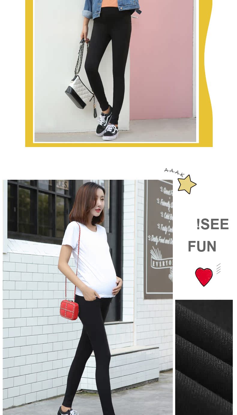 Bà bầu quần legging mùa thu 2018 mới mặc nâng bụng cho bà bầu Quần mùa thu và mẫu mùa đông cho bà bầu quần mùa thu size lớn quần bầu lửng