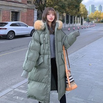 Winter cotton-padded jacket 2020 new Hong Kong style long hooded cotton suit loose Korean version of ins Tide brand knee jacket