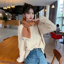 Sweater 2020 new female loose wear Japanese mid-length pullover knitted shirt top lazy style versatile