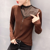 Semi-high collar base shirt 2020 new Korean Sexy Slim top female ins Super fire T-shirt autumn and winter