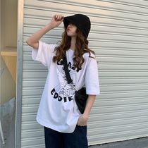 Large size 2021 new short sleeve ins Super Fire summer T-shirt women Net Red Ocean Air white cotton top loose Tide brand