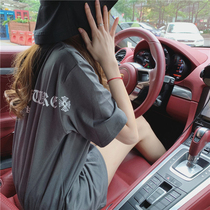Large size medium long short sleeve T-shirt female 2021 summer new Korean version of loose half sleeve body shirt tide ins European top