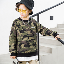 Childrens Spring and Autumn 2021 Han version of camouflan clothing children outside wearing foreign air handsome men and women children long sleeves Compassionate