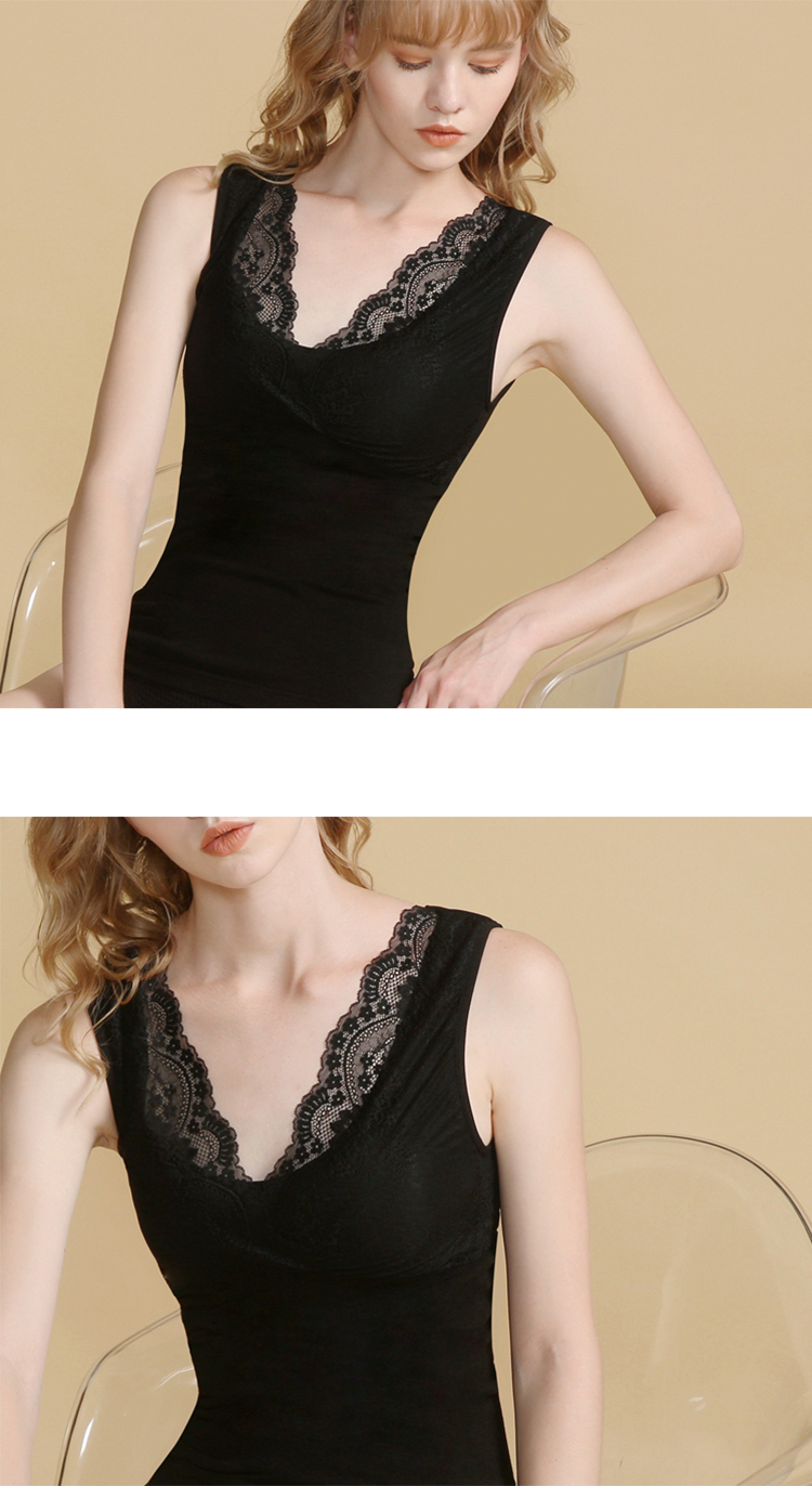 Mito với áo độn ngực và vest cashmere trong mùa thu đông Đồ lót nhiệt dày hơn ren bó sát áo sơ mi nữ áo lót cao tuổi nam giới