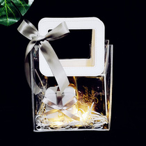 Creative pvc transparent bag high-grade flannel necklace bracelet to ring marriage proposal gift empty box