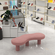 Light luxury shoe shop shoe stool dressing room Net red clothing store small sofa bench test shoe stool soft bag rest stool