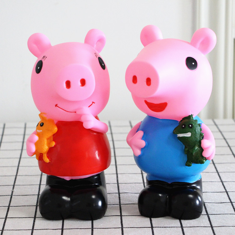 Piggy Peggy piggy bank resin Peggy George piggy bank phim hoạt hình dễ thương sáng tạo trẻ em món quà sinh nhật - Trang trí nội thất mẫu tủ trang trí phòng khách đẹp
