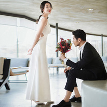 White evening dress 2021 New banquet spring birthday party skirt backless tassel Qidi Annual Meeting dress slim