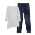 Jing Yun nữ đồ ngủ cotton dài tay mùa xuân và mùa thu đơn giản màu sắc đơn giản dịch vụ nhà đặt trang trí cơ thể mỏng nhà hai mảnh đồ ngủ pijama Giống cái