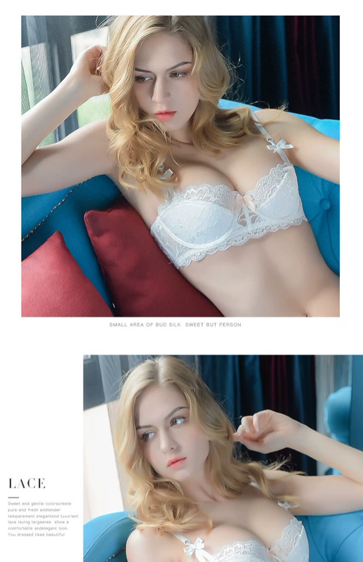 Girl Beauty House Winter Sexy Lace Thin Cotton Bra Bra Ngực nhỏ Đồ lót cô đặc Nửa Cup Red SpongeBob Bra