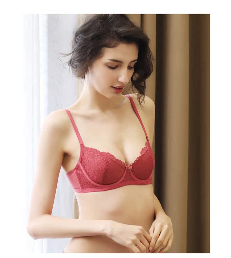Girls Beauty House Châu Âu và Mỹ Mùa đông Đồ lót ren mỏng Sexy No Sponge Comfort Phối cảnh ngực lớn Ngực nhỏ Nữ quần áo lót phụ nữ cao cấp