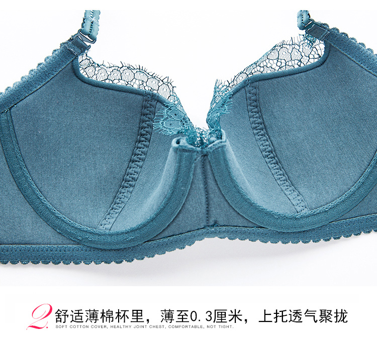 Cô gái xinh đẹp Nhà mùa đông Sexy Ren mỏng Đồ lót thu thập thoải mái Half Cup Bra Có thể tháo rời dây đeo vai Bra áo lót ko gọng