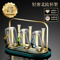 Cup holder water cup rack upside-down shelf household living room glass rack drain rack storage creative tray