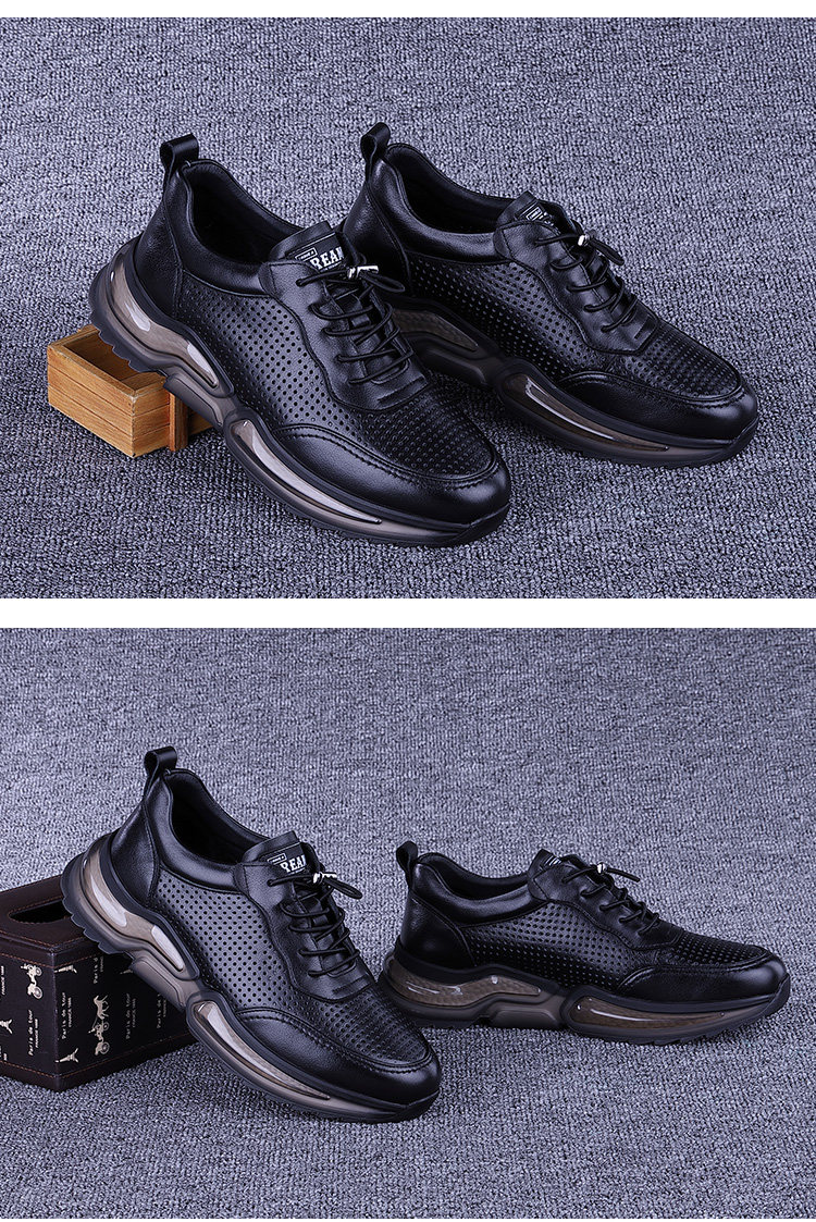 外贸夏季男鞋镂空透气休闲鞋男2022新款运动皮鞋男打孔真皮男凉鞋详情17
