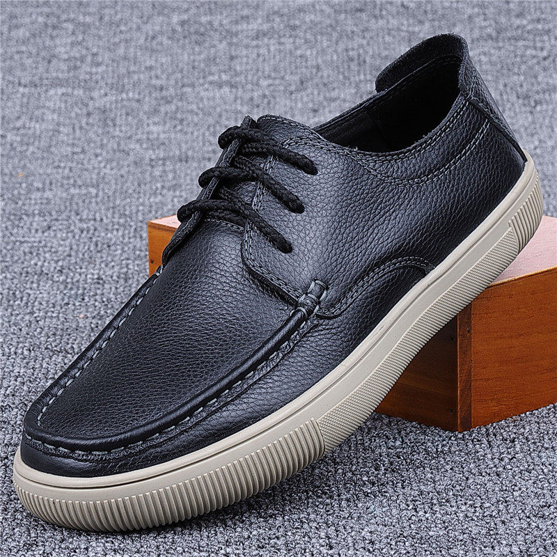 Foreign trade men's shoes casual leather shoes men's soft bottom top layer cowhide board shoes men's genuine leather casual men's leather shoes breathable soft bottom
