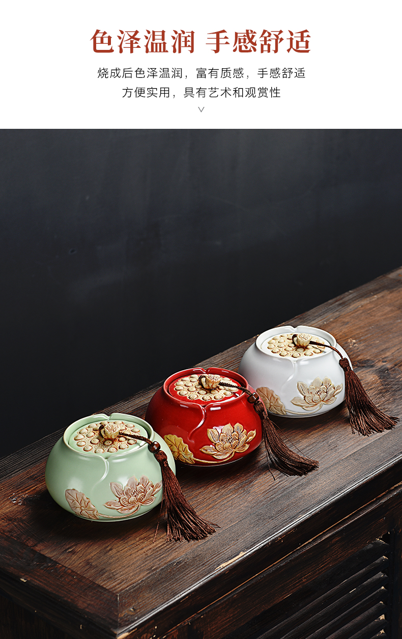 Pumpkin mud seal tea pot ceramic seal moisture receives stock POTS store receives the trumpet puer tea box of household