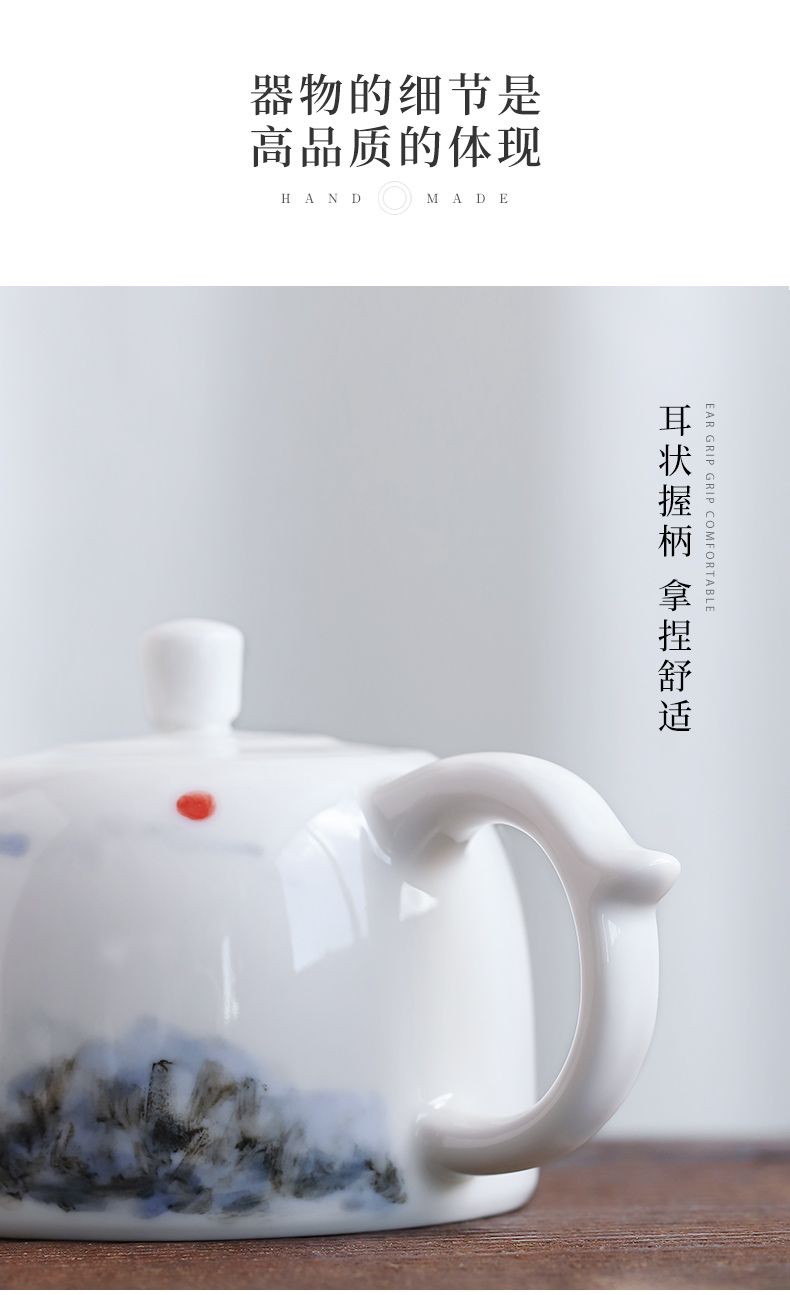 Mud seal thousand mountain tea set suit small household ceramic cups in Japanese I and contracted hand - made kung fu tea teapot