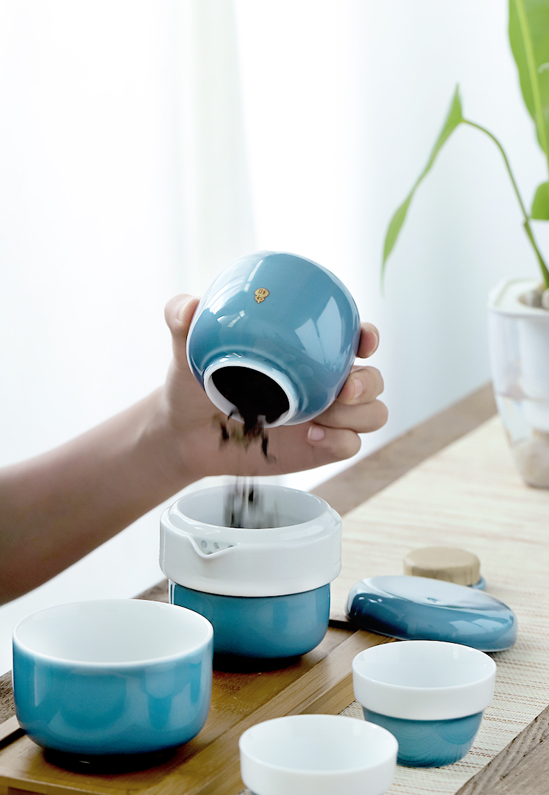 Mud seal crack cup portable travel kung fu tea set with a pot of 2 cup teapot ceramic tea pot