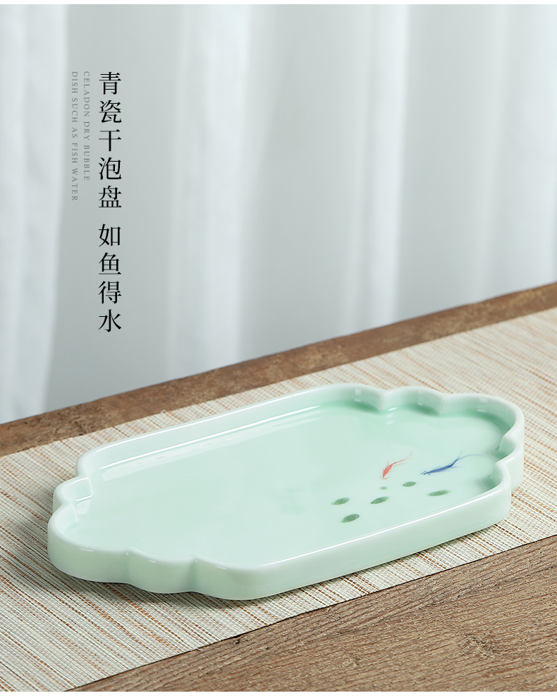 Mud seal celadon kung fu tea set simple hand - made travel all - in portable blister tray caddy fixings ceramic teapot