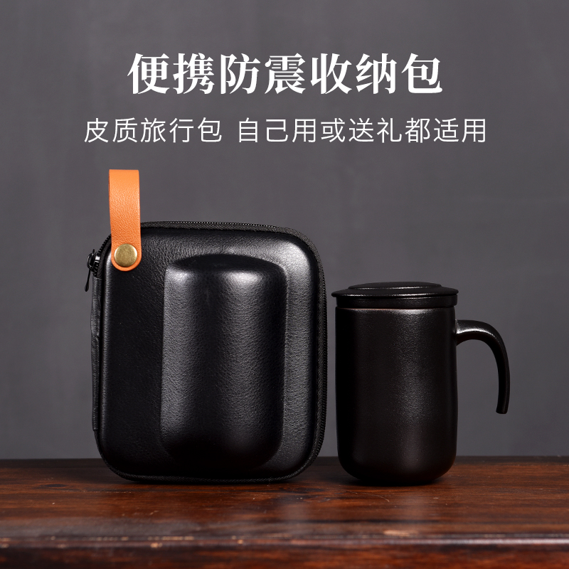 Mud printing office getting out with the cover glass keller ceramic cups high - capacity Japanese custom creative move trend