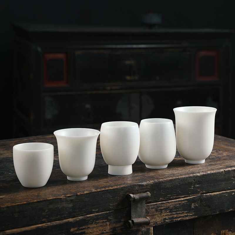 Dehua white porcelain clay seal sample tea cup master cup single cup large bowl suet jade porcelain kung fu tea tea set
