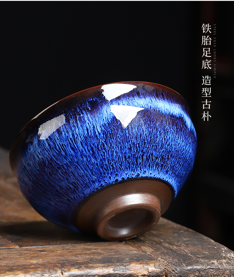 Mud seal up built lamp cup drawing glaze hand - made ceramic tea master cup silver cup longfeng single cup gift boxes