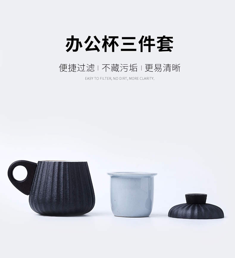 Mark cup large - capacity glass ceramic cup with cover the custom male female Japanese cup creative move trend restoring ancient ways