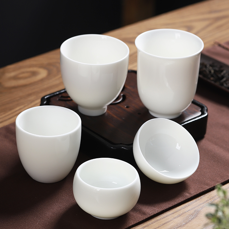 Mud seal master cup men 's singles a ceramic household small single only kung fu tea cups white porcelain sample tea cup and cup tea set size