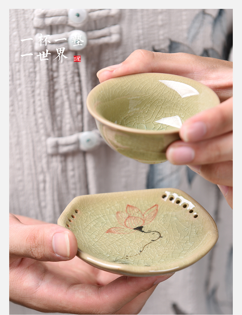 Cup mat mud seal tea accessories creative hand - made ceramic cups tea kungfu saucer household insulation prevent hot Cup mat