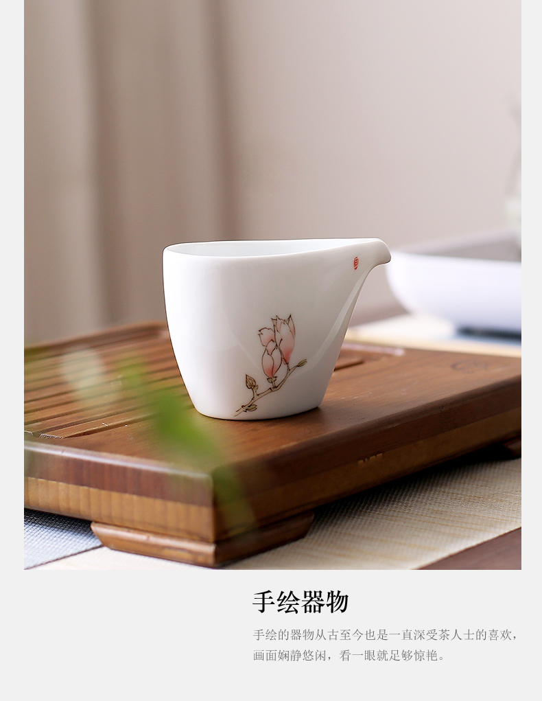 Mud seal) suits for large household points tea exchanger with the ceramics fair keller hand - made white porcelain office accessories kung fu tea set