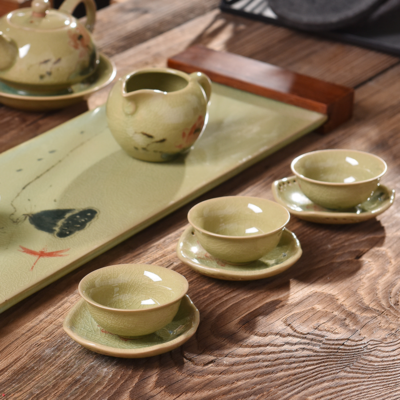 Cup mat mud seal tea accessories creative hand - made ceramic cups tea kungfu saucer household insulation prevent hot Cup mat