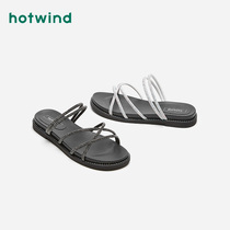 Hotwind hot air slippers women wear flat Roman shoes wild fairy wind 2020 Summer new cool