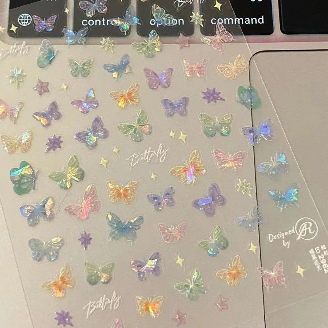 Butterfly nail stickers 3D self-adhesive fairy art - Detail image 1