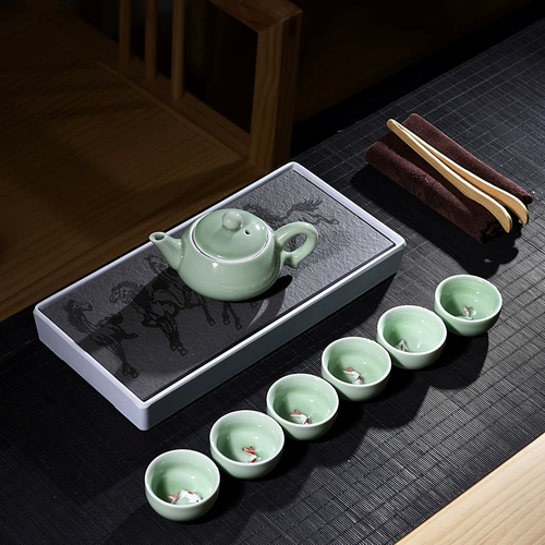 Комплект, керамический чайный сервиз, чайная чашка, заварочный чайник, чай для домашнего использования