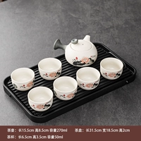 7 Cedar Powder Lotus Hande Hande Pot+черный поднос для дренажа