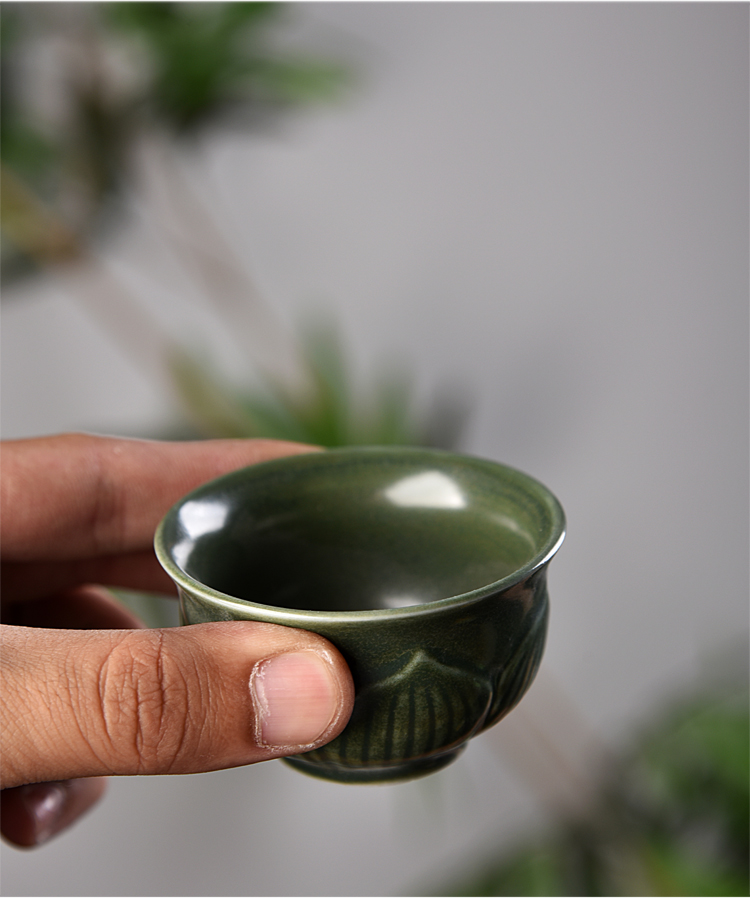 Cốc trà gốm Kung Fu Bộ tách trà nhỏ Bộ chén trà gia dụng Sản phẩm Bộ tách trà đơn Bộ ly cát màu tím Xô chủ Cup Celadon bình pha trà thủy tinh có lõi lọc